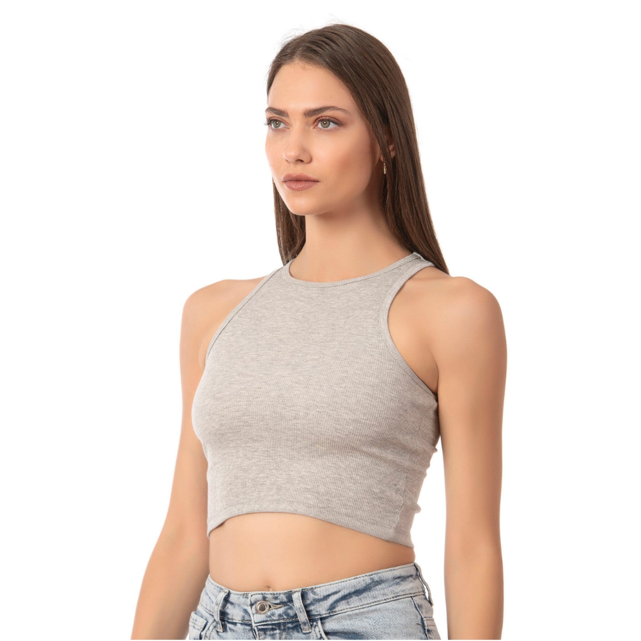 High - Neck Crop Tank Top - BlooomiT